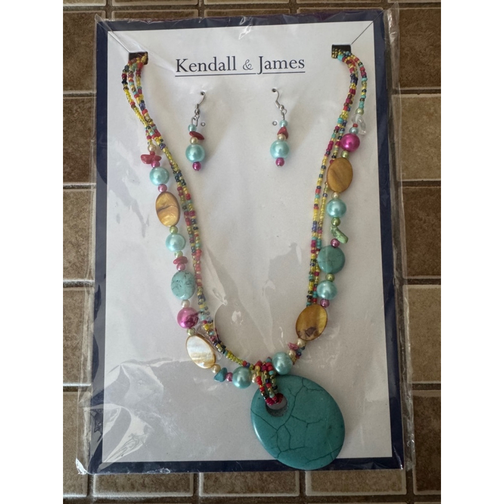 Kendall & James Women's Turquoise Multicolor Beaded Necklace Set